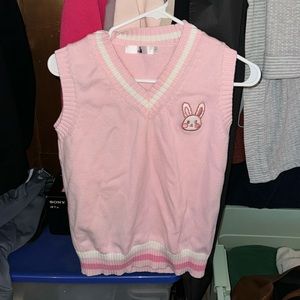 Super cute pink bunny knit vest!